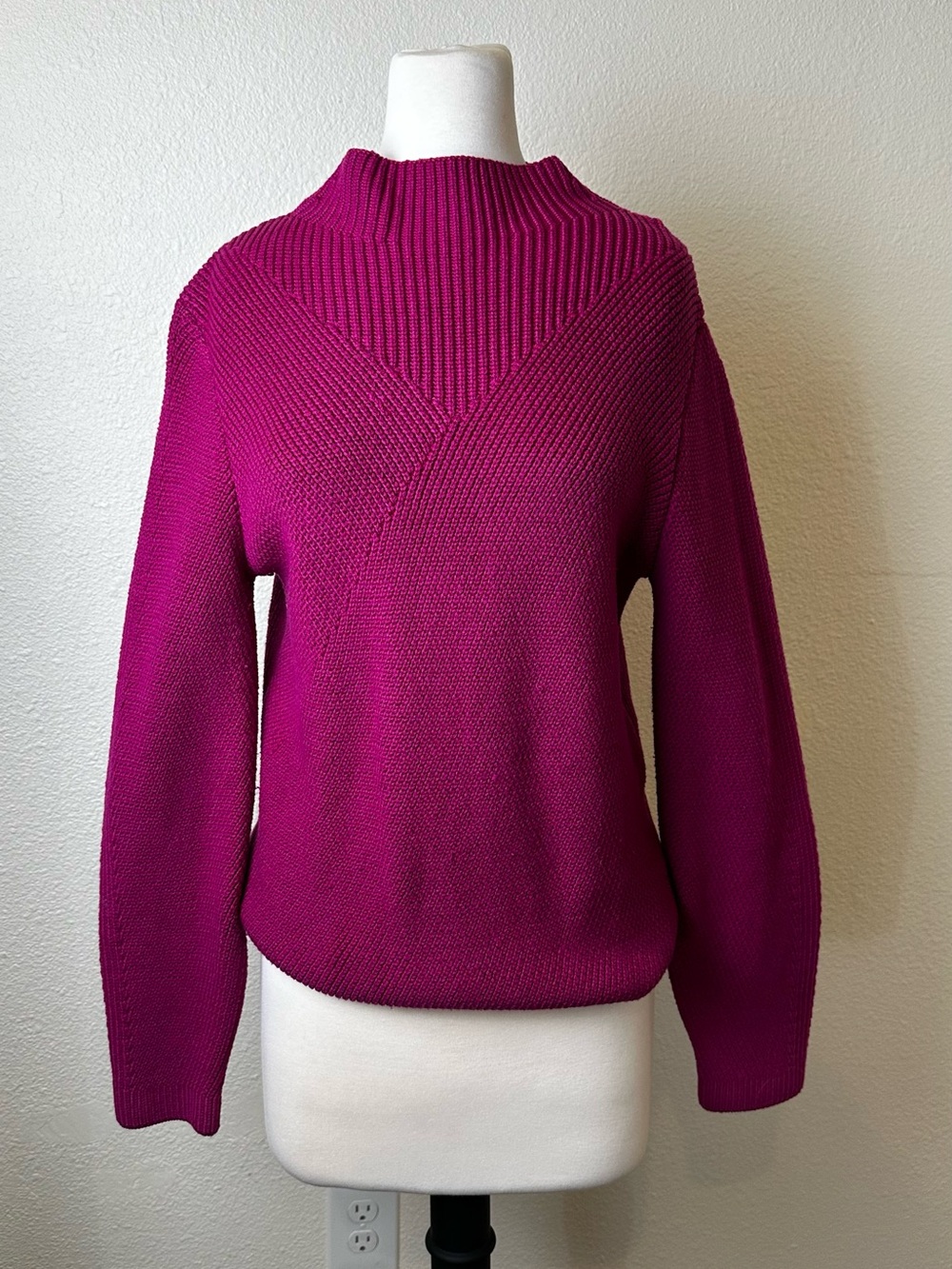 MOTF Magenta Funnel-Neck Knit Sweater